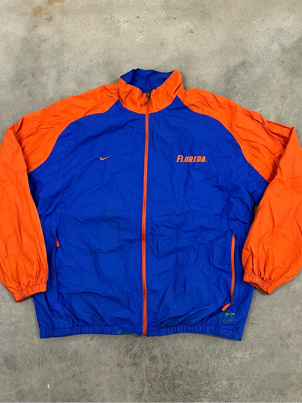 Vintage Nike Blue and Orange Florida Full-Zip Windbreaker Jacket